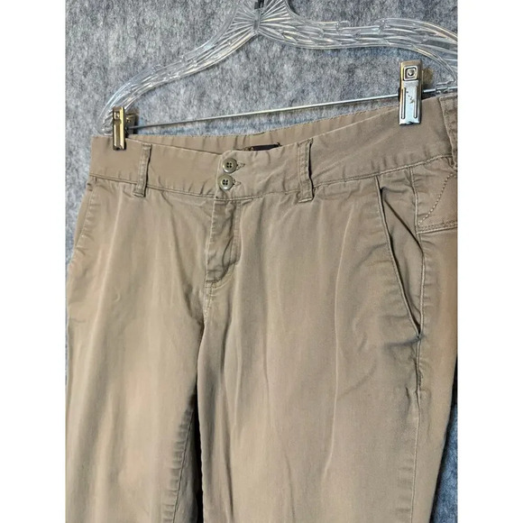 Prana Womens 8 Pants Organic Cotton Stretch Brown Tan Straight Leg Pockets EUC - Picture 2 of 6
